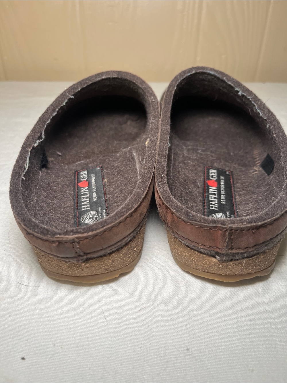 Haflinger Brown Wool Slip-On Clogs - Picture 5 of 11